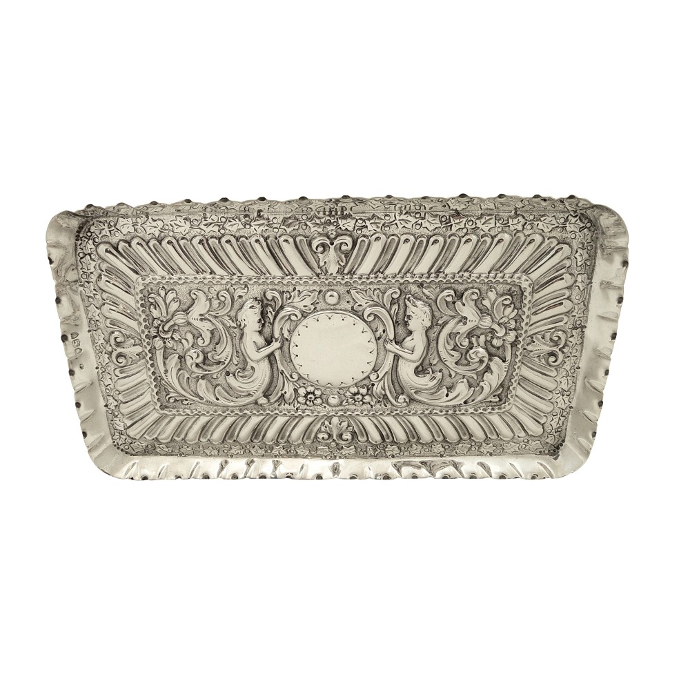 Antique Victorian Sterling Silver Dressing Tray 1895