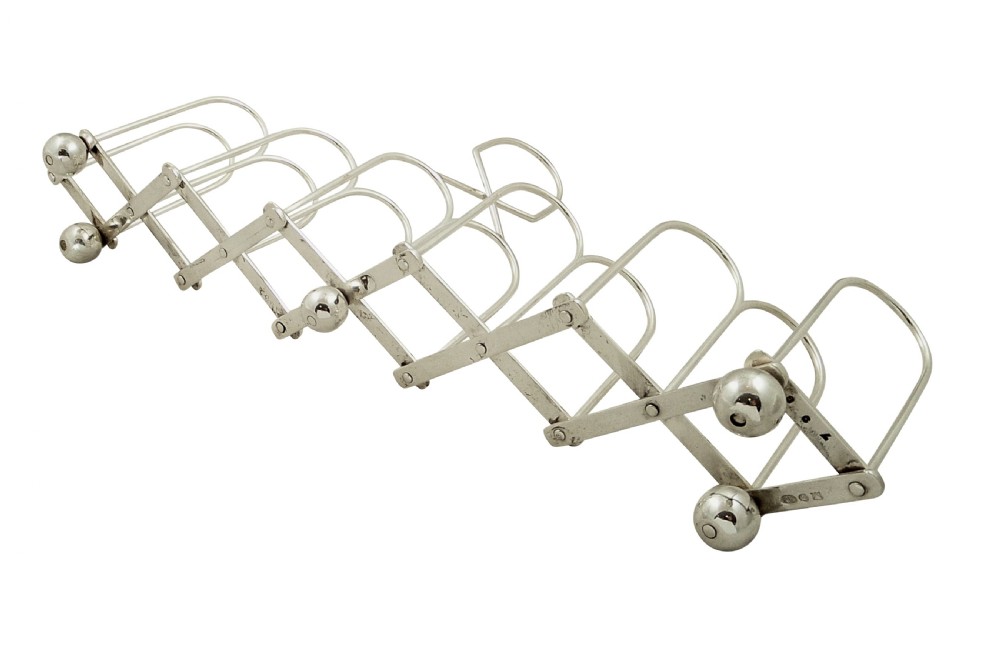 Unusual Antique Victorian Silver Plated Expanding Toast Rack c1880 View IV
