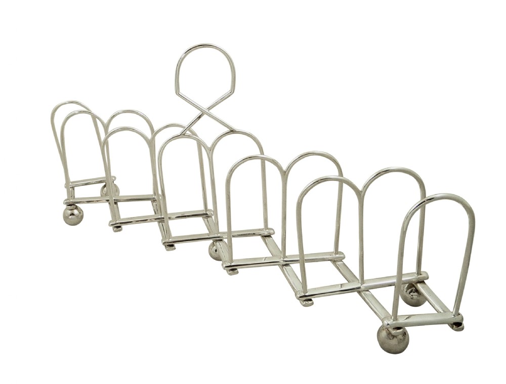 Unusual Antique Victorian Silver Plated Expanding Toast Rack c1880 View VII