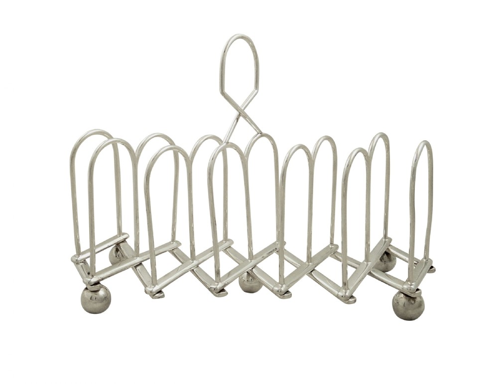 Unusual Antique Victorian Silver Plated Expanding Toast Rack c1880 View IX