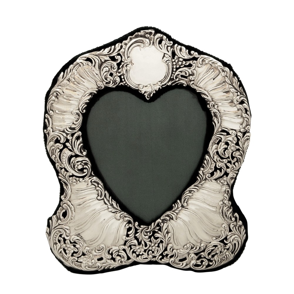 Antique Victorian Sterling Silver Heart Photo Frame 1899