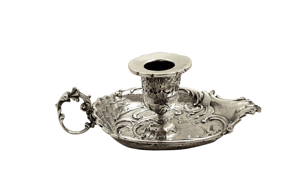Antique Victorian Sterling Silver Chamberstick 1898 View II