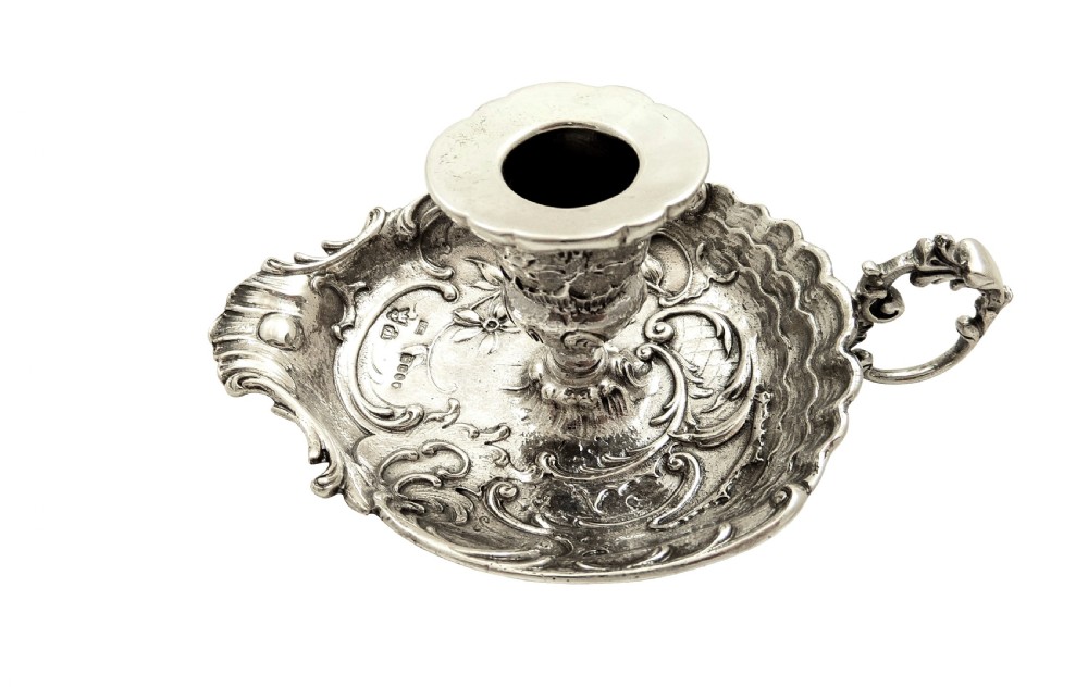 Antique Victorian Sterling Silver Chamberstick 1898 View III