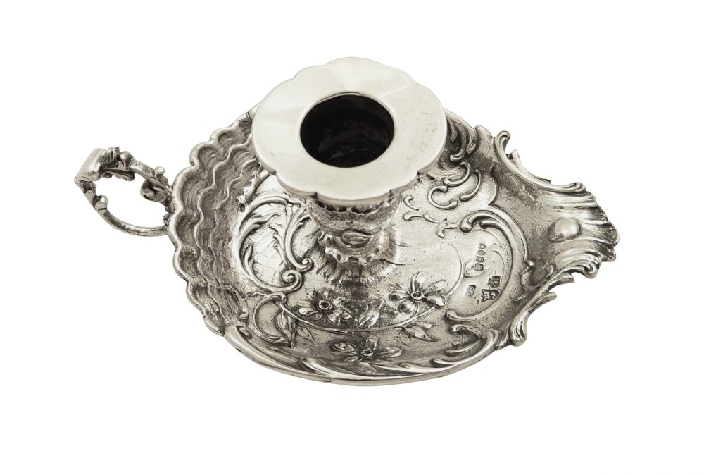 Antique Victorian Sterling Silver Chamberstick 1898 View VIII
