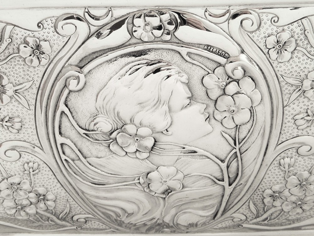 Antique Art Nouveau Sterling Silver Dressing Tray 1906 View VII