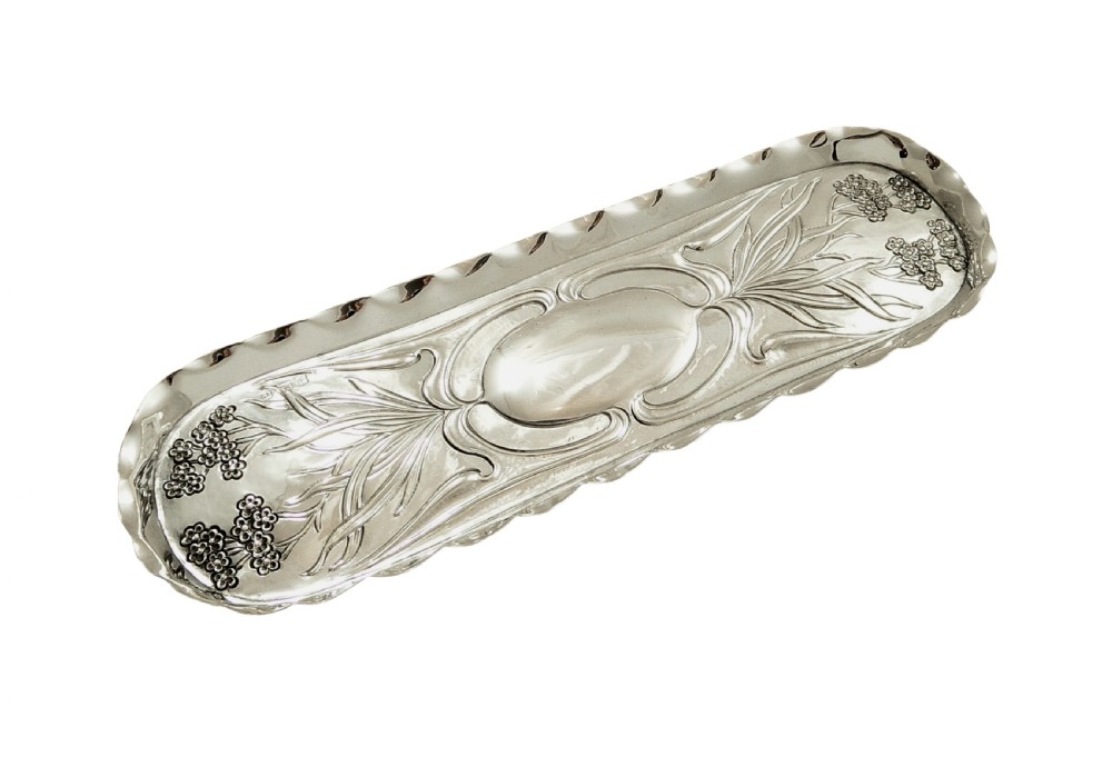 Antique Art Nouveau Sterling Silver Pin Tray 1904 View II