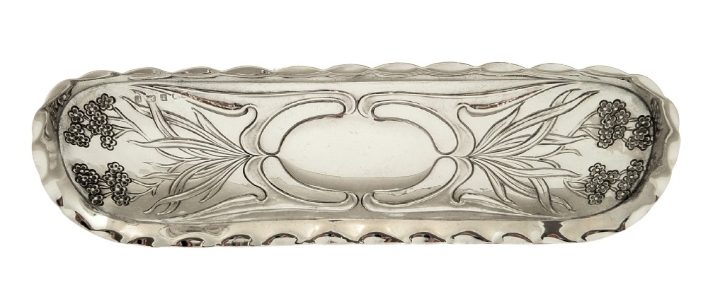 Antique Art Nouveau Sterling Silver Pin Tray 1904 View IV