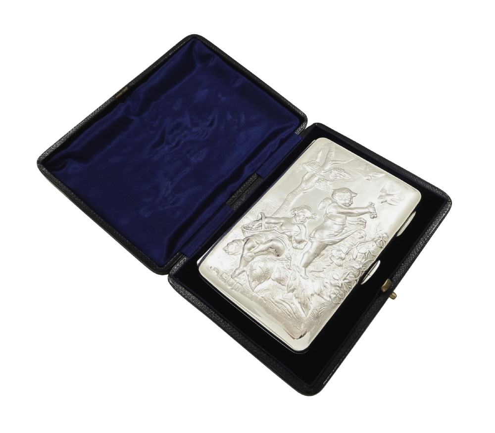 Antique Victorian Sterling Silver Card Case / Aide Memoire in Case 1897 View X