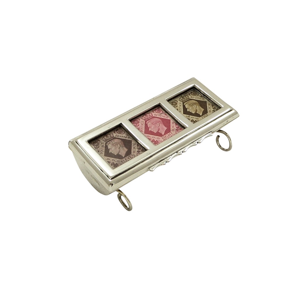 Antique Victorian Sterling Silver Stamp Box 1900