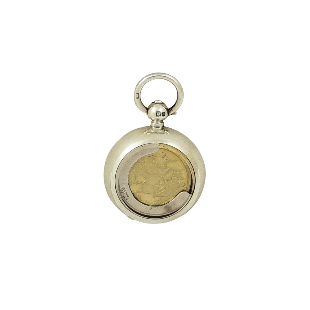 Antique Edwardian Sterling Silver Sovereign Case 1904