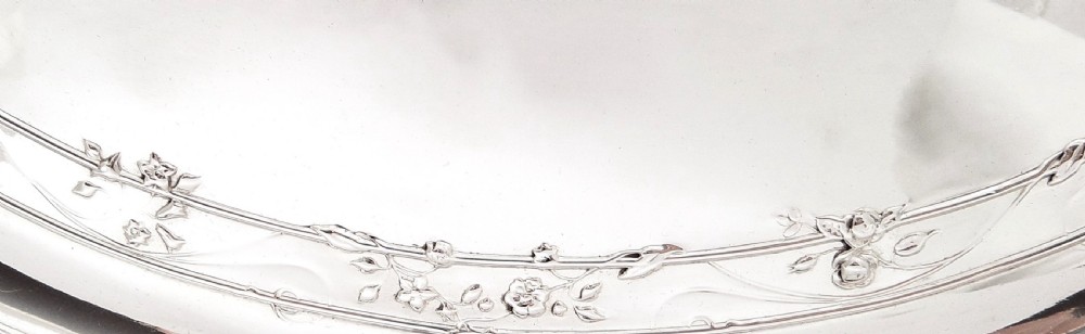 Antique Edwardian Sterling Silver Oval Dressing Tray 1907 View VII
