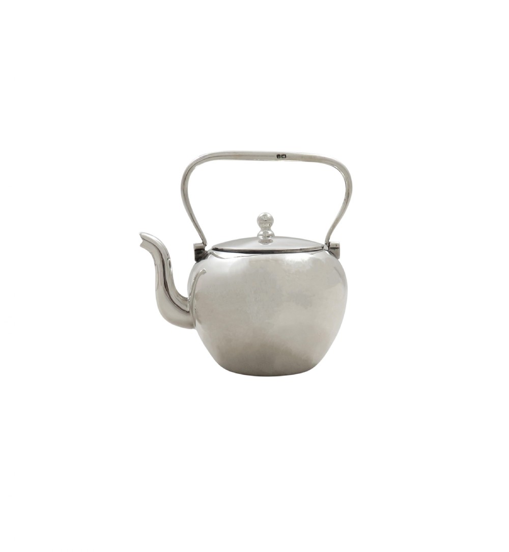 Antique Edwardian Sterling Silver Novelty Teapot Inkwell 1906 View IV