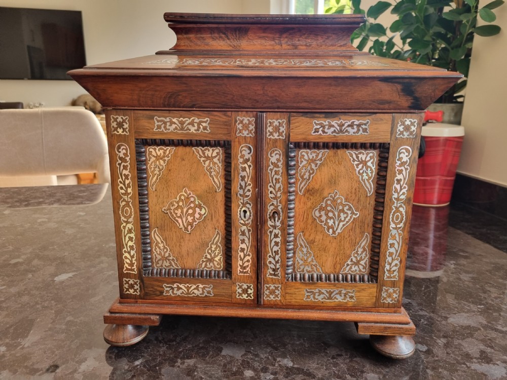 Regency rosewood and inlaid table cabinet 14