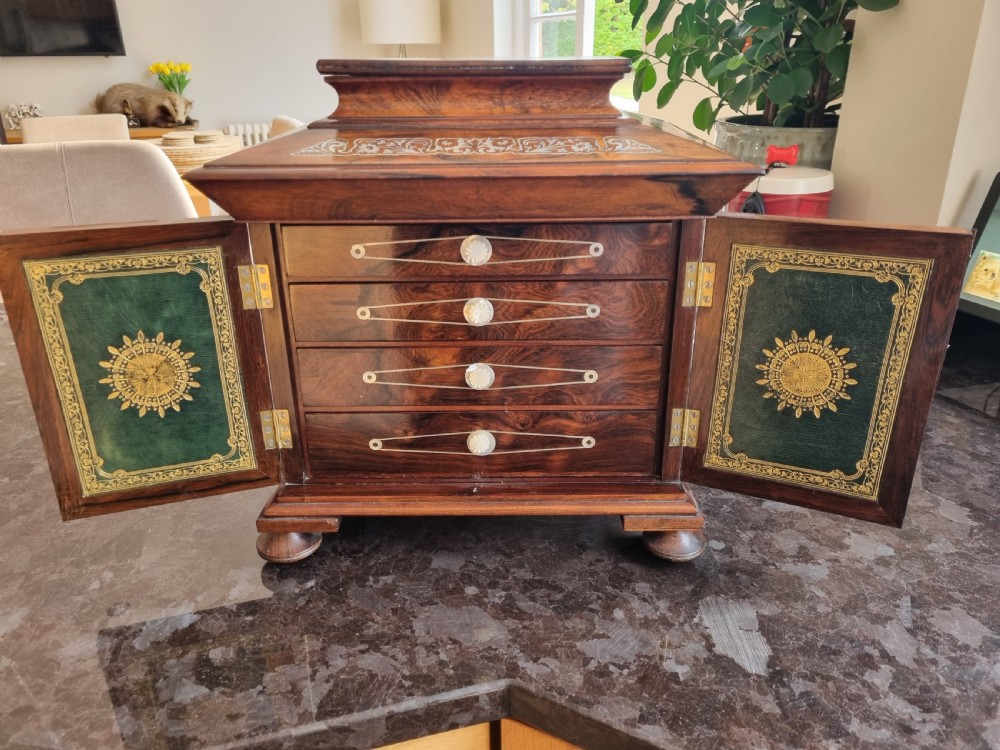 Regency rosewood and inlaid table cabinet 14