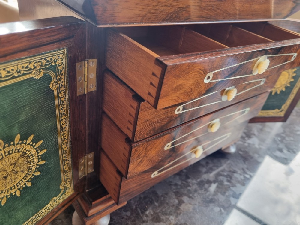 Regency rosewood and inlaid table cabinet 14