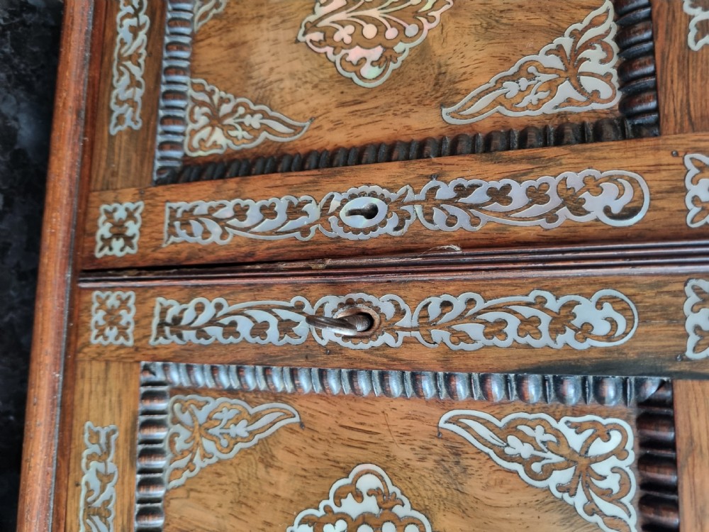 Regency rosewood and inlaid table cabinet 14