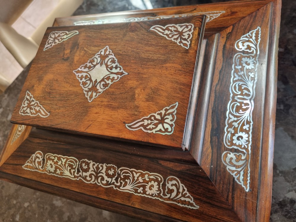 Regency rosewood and inlaid table cabinet 14