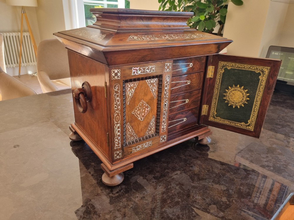 Regency rosewood and inlaid table cabinet 14