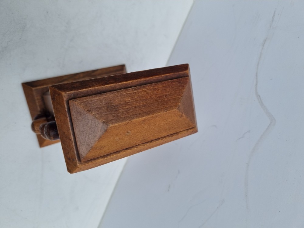 Antique Victorian perpetual calendar in walnut 15cm c1880 View V