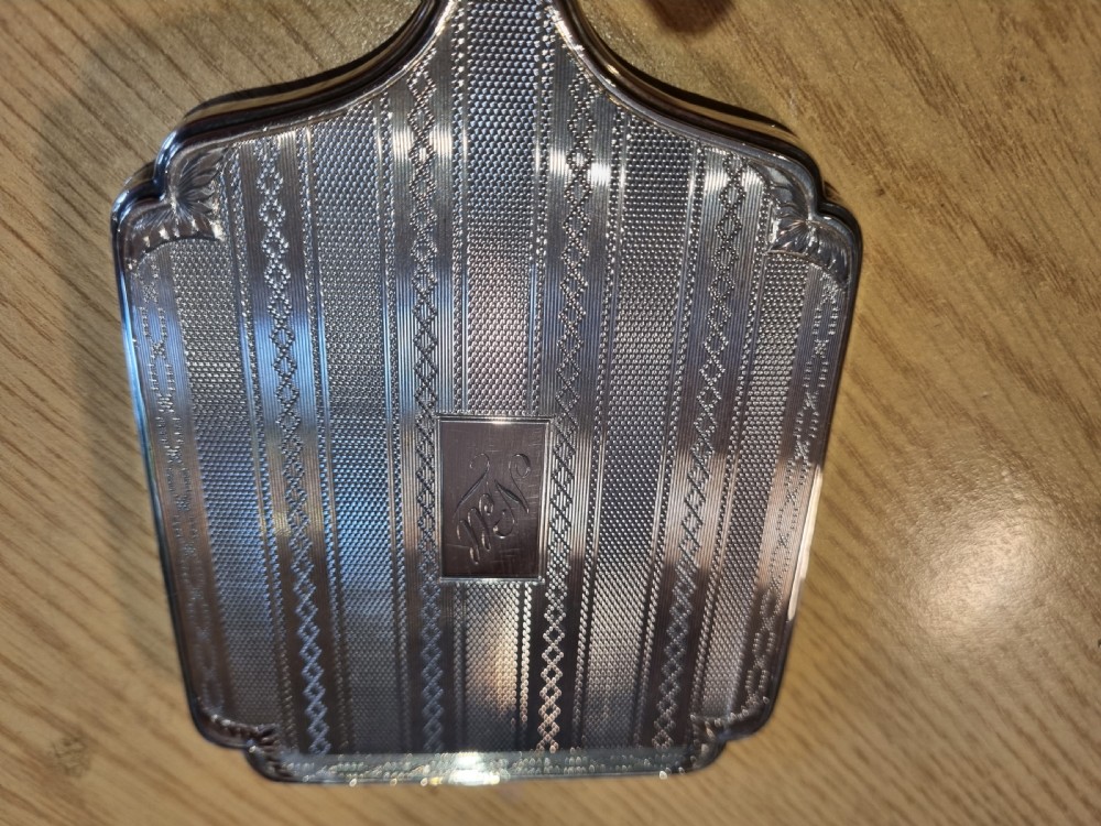 Antique silver hand mirror 8