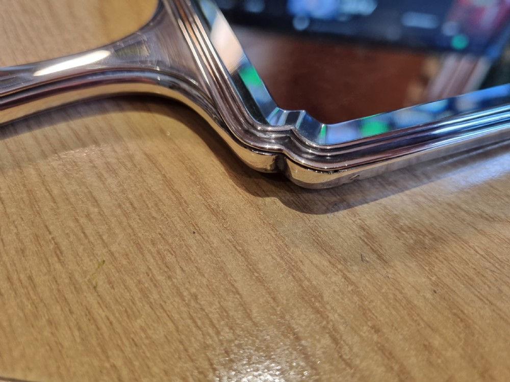 Antique silver hand mirror 8