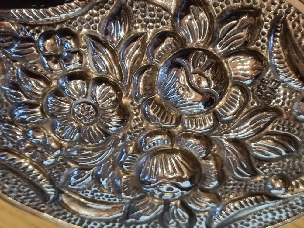 Antique continental silver hand mirror 16cm c1920 View VII