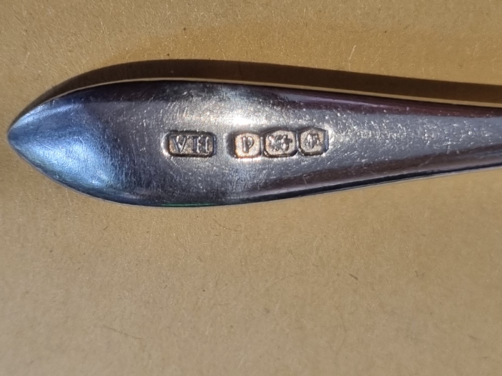 Set 6 antique silver teaspoons 'S' Sheffield 1921  View IV