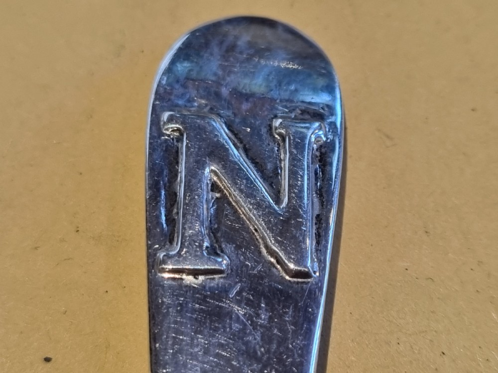 Antique Irish silver spoon 'N' Dublin 1806 17cm View V