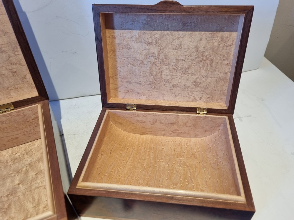Pair unusual Edwardian cigar humidors in excellent condition. View V