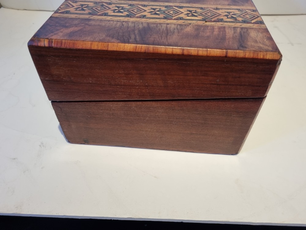 Victorian walnut and inlaid writing box c 1880 40 cm in excellent condition View V