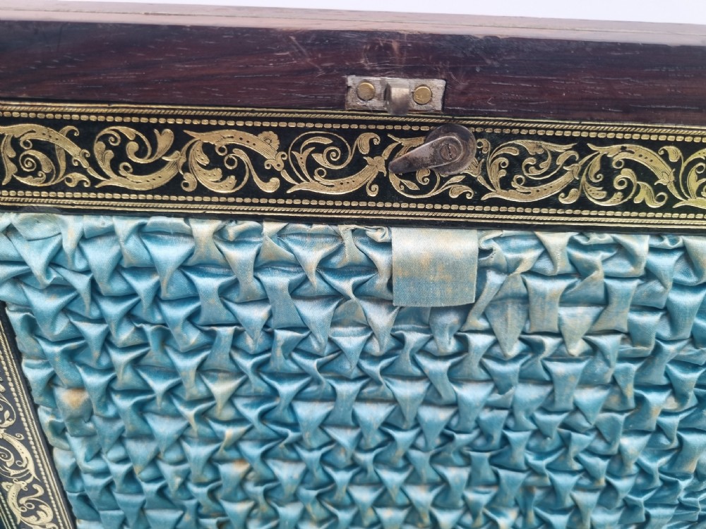 Regency rosewood and mother of pearl inlaid sewing box c 1830 View VIII