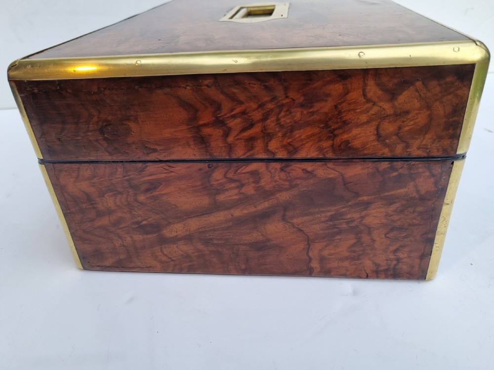 Victorian 30cm brass bound document box c 1860  View IV