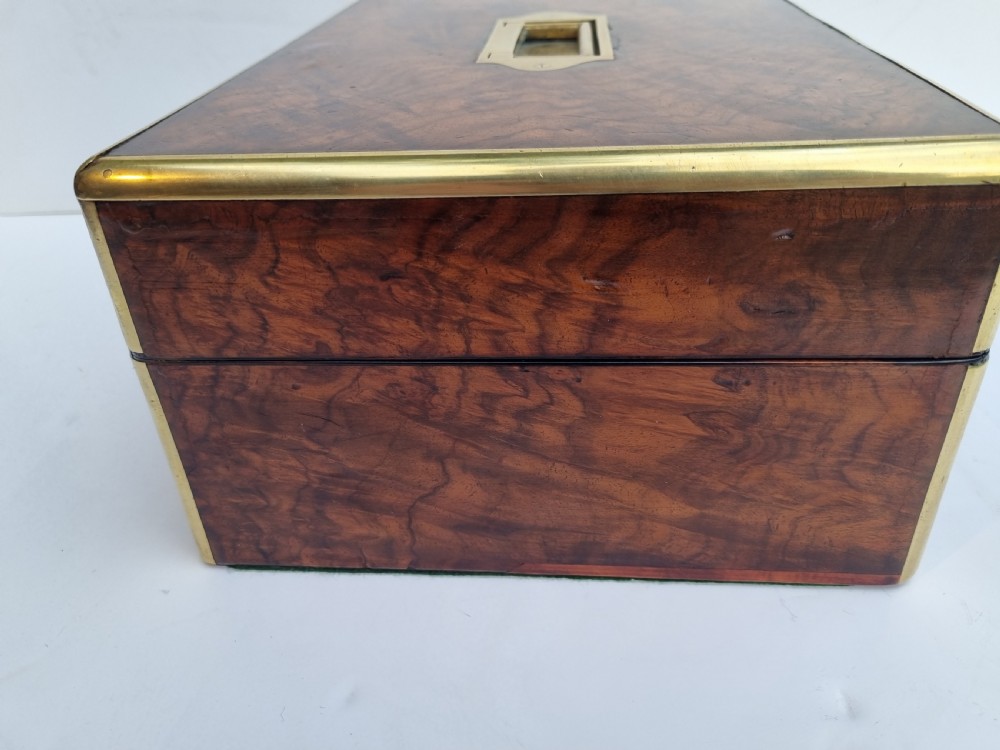 Victorian 30cm brass bound document box c 1860  View VI