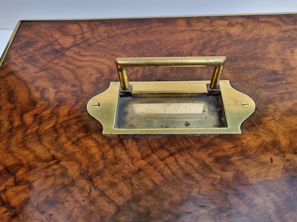 Victorian 30cm brass bound document box c 1860  View VII
