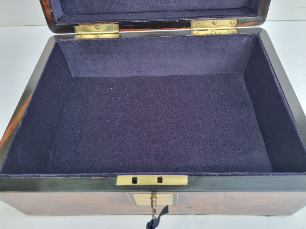 Victorian 30cm brass bound document box c 1860  View X