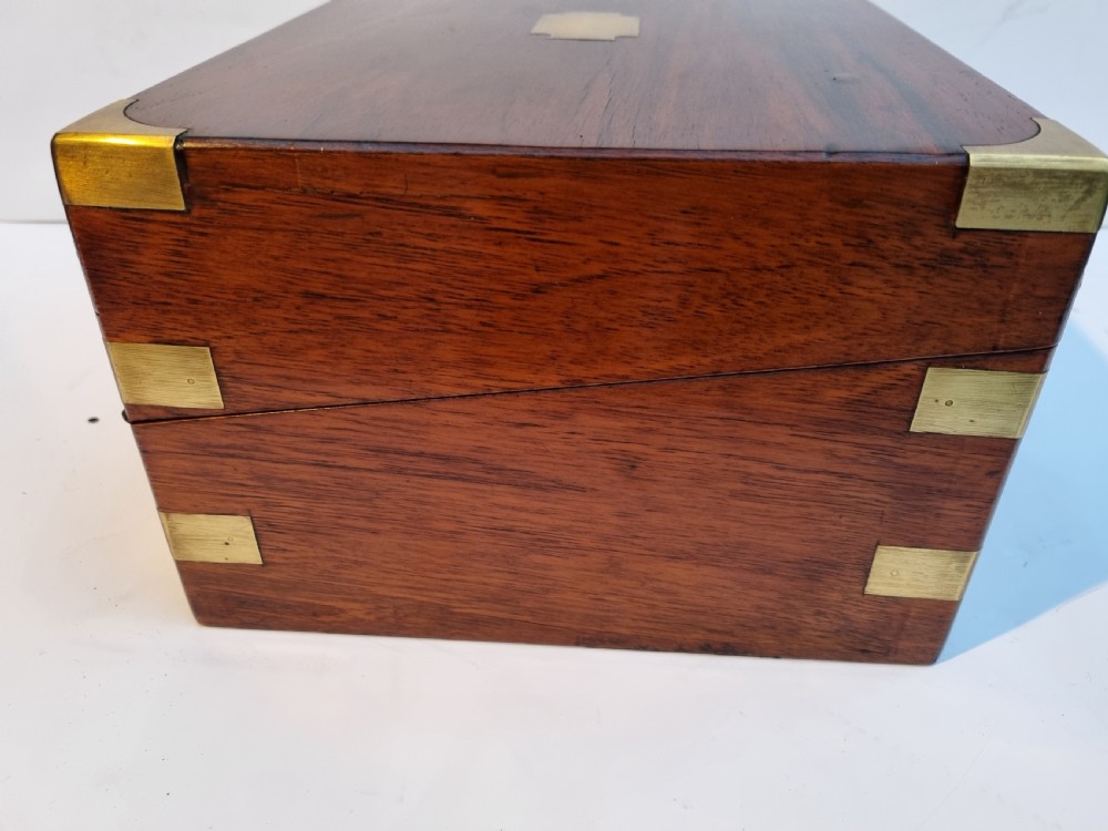 Victorian 30cm walnut brass bound writing box c 1880 View VII
