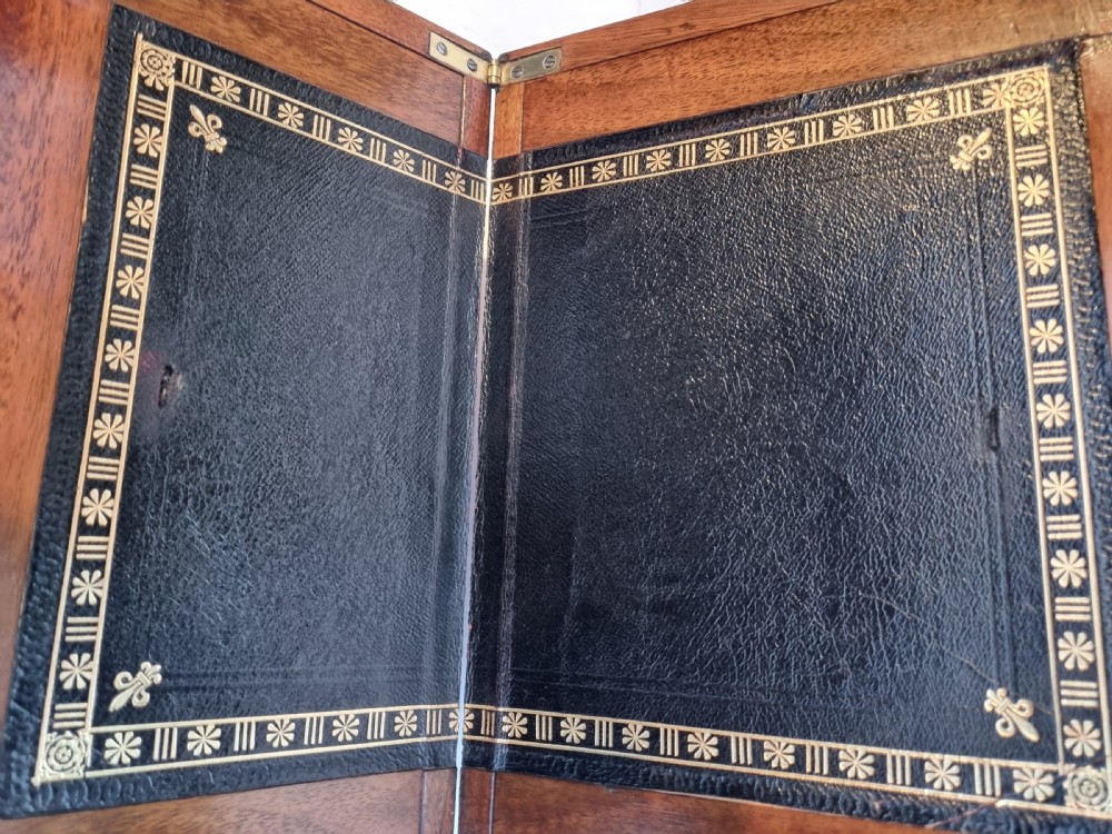 Victorian 30cm walnut brass bound writing box c 1880 View IX