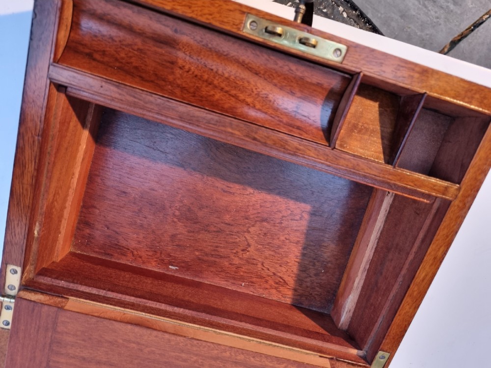 Victorian 30cm walnut brass bound writing box c 1880 View XII