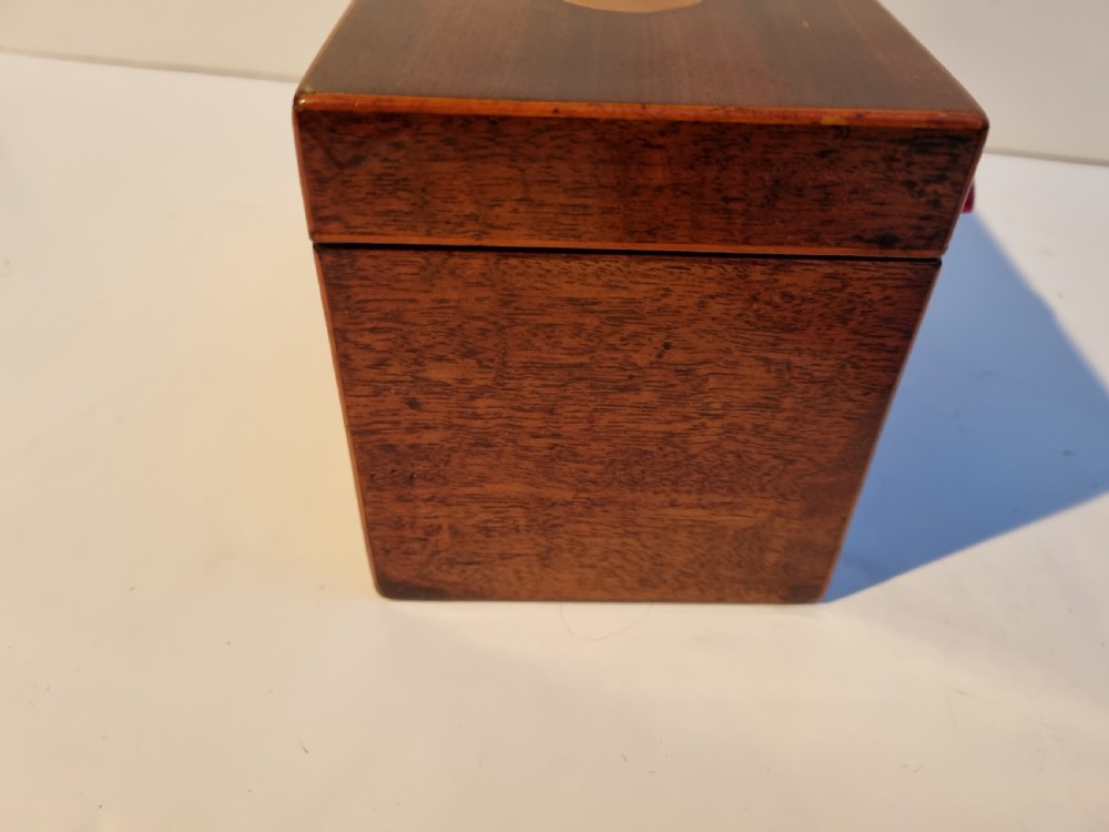 Georgian mahogany shell inlaid caddy c 1820 View VI