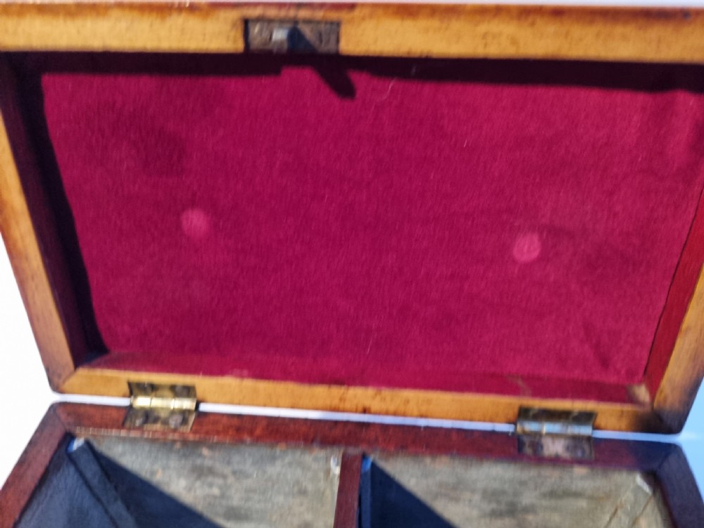 Georgian mahogany shell inlaid caddy c 1820 View IX