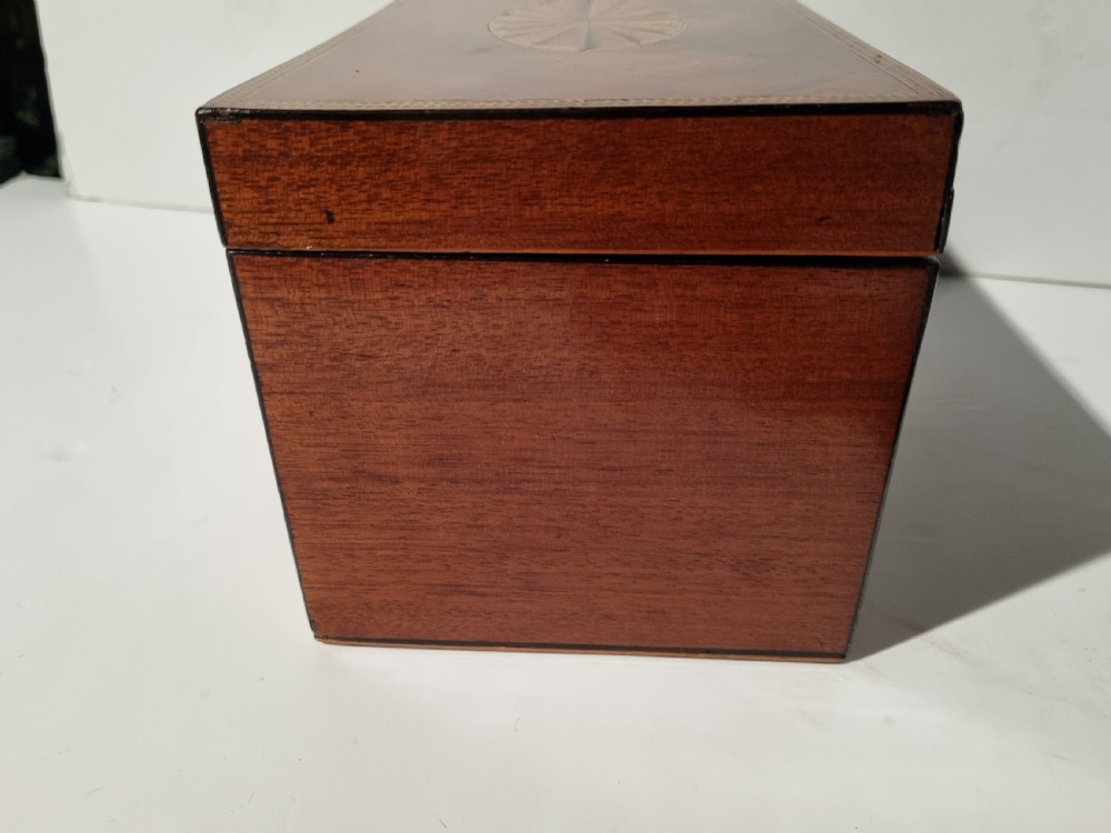 Georgian 24cm mahogany inlaid jewel box c 1830 View IV