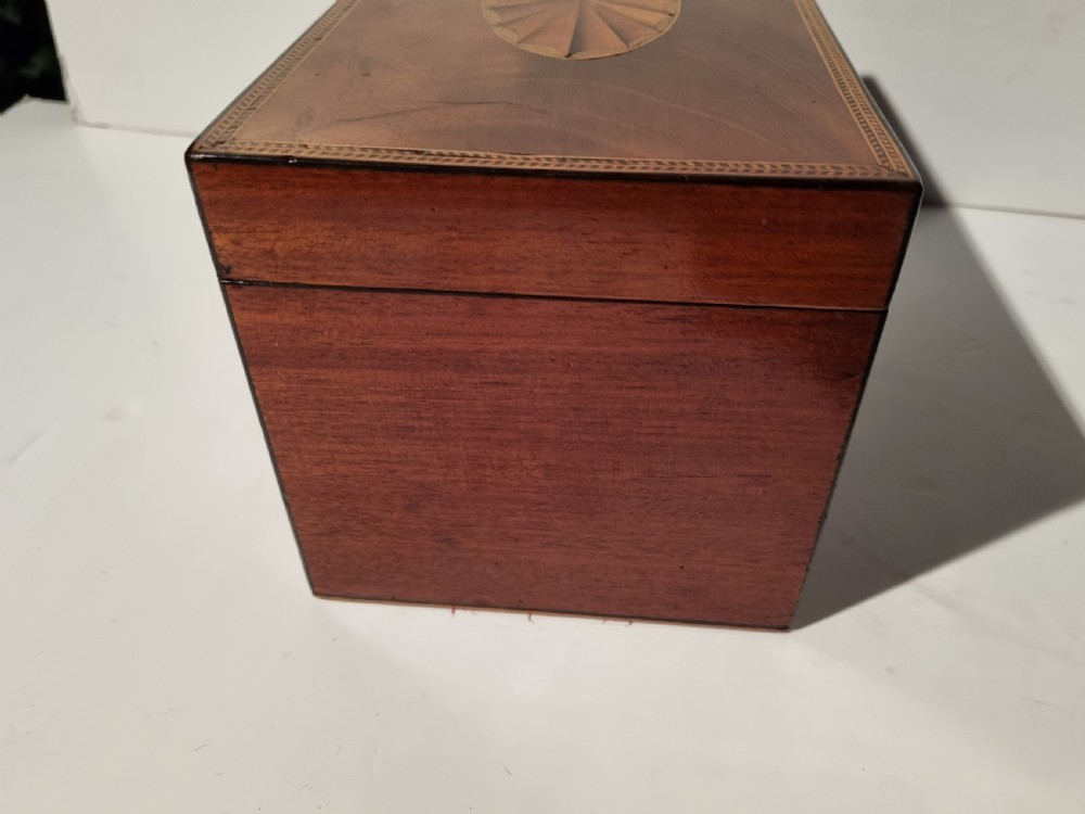 Georgian 24cm mahogany inlaid jewel box c 1830 View VI