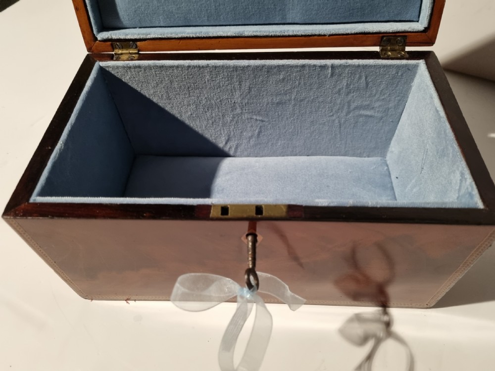 Georgian 24cm mahogany inlaid jewel box c 1830 View VII