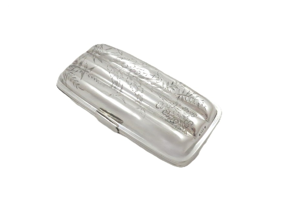 Antique Victorian Sterling Silver 3 Tube Cigar Case 1880 - Birds View V