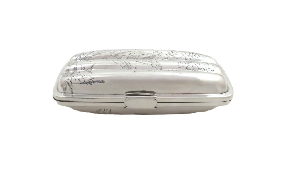 Antique Victorian Sterling Silver 3 Tube Cigar Case 1880 - Birds View X