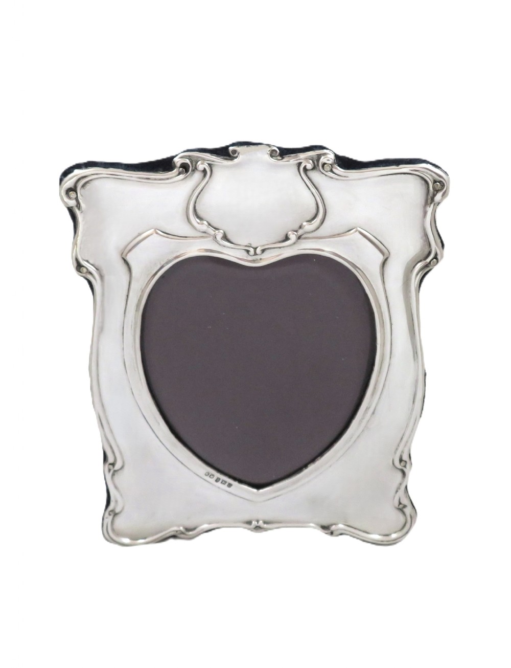 Antique Edwardian Sterling Silver 'Heart' Photo Frame 1902 View VI