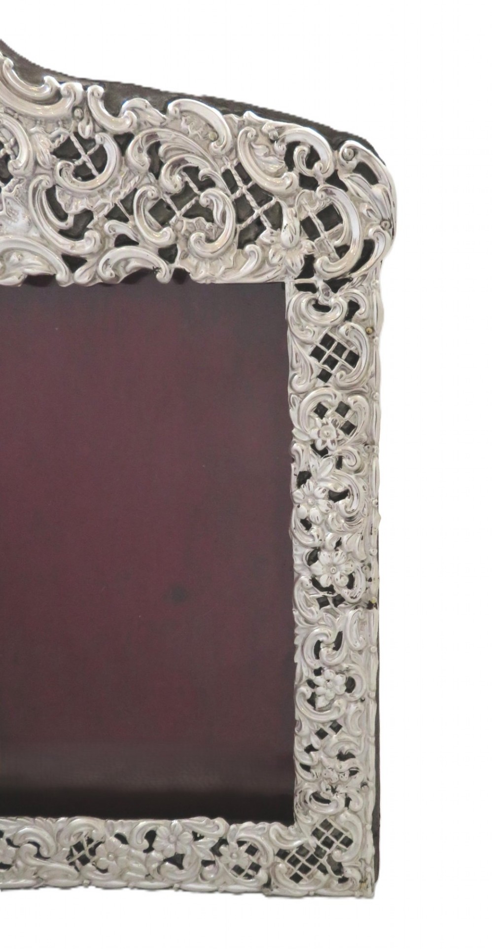 Antique Victorian Sterling Silver Double Photo Frame 1896 View III