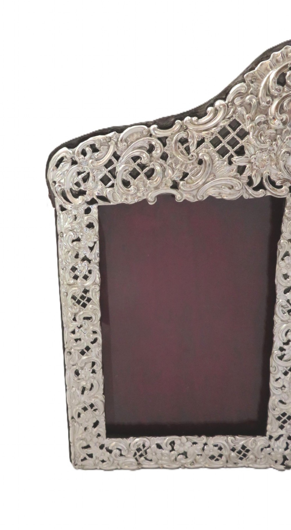 Antique Victorian Sterling Silver Double Photo Frame 1896 View VI