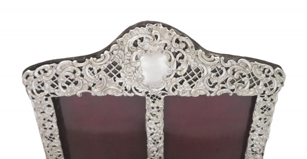 Antique Victorian Sterling Silver Double Photo Frame 1896 View VIII