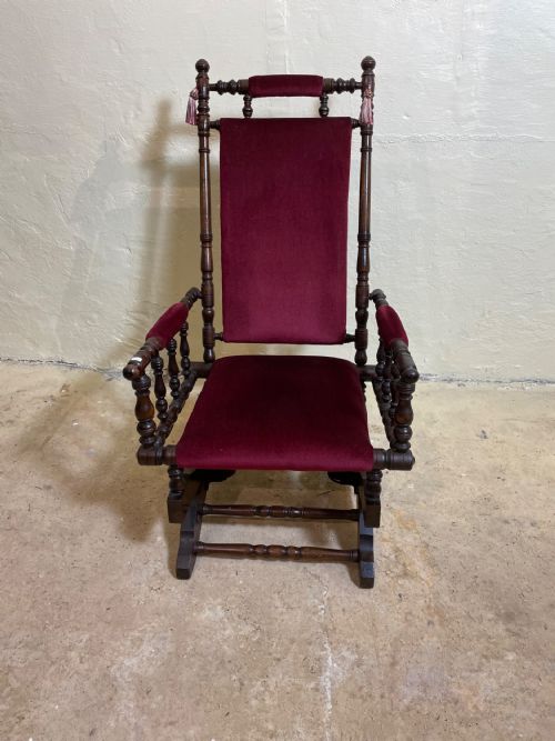 Late 19thc Walnut American Rocking Chair